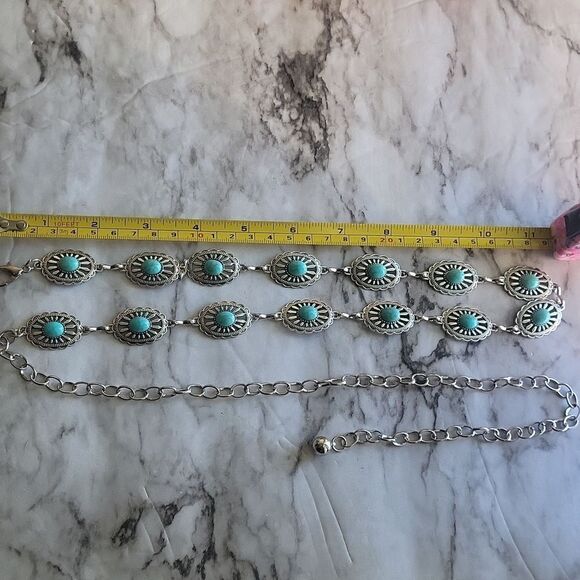 Vintage Style Silver Small Concho Chain Belt main image 10